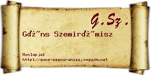 Güns Szemirámisz névjegykártya